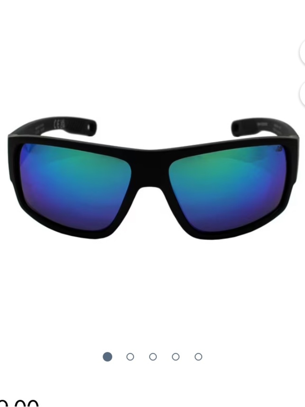 New Balance Black Sunglasses with Blue-Green Mirrored Lenses men New